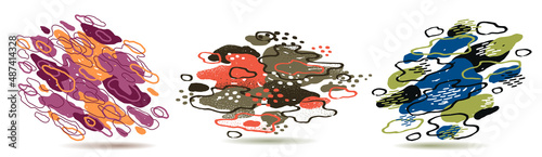 Hand drawn art abstract sha...