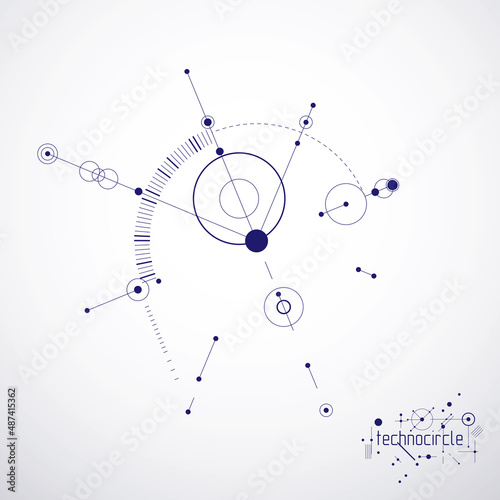 Mechanical engineering technology vector abstract background, cybernetic abstraction with innovative industrial schemes.