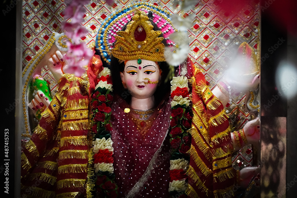 Beautiful Durga Devi image in hindu temple