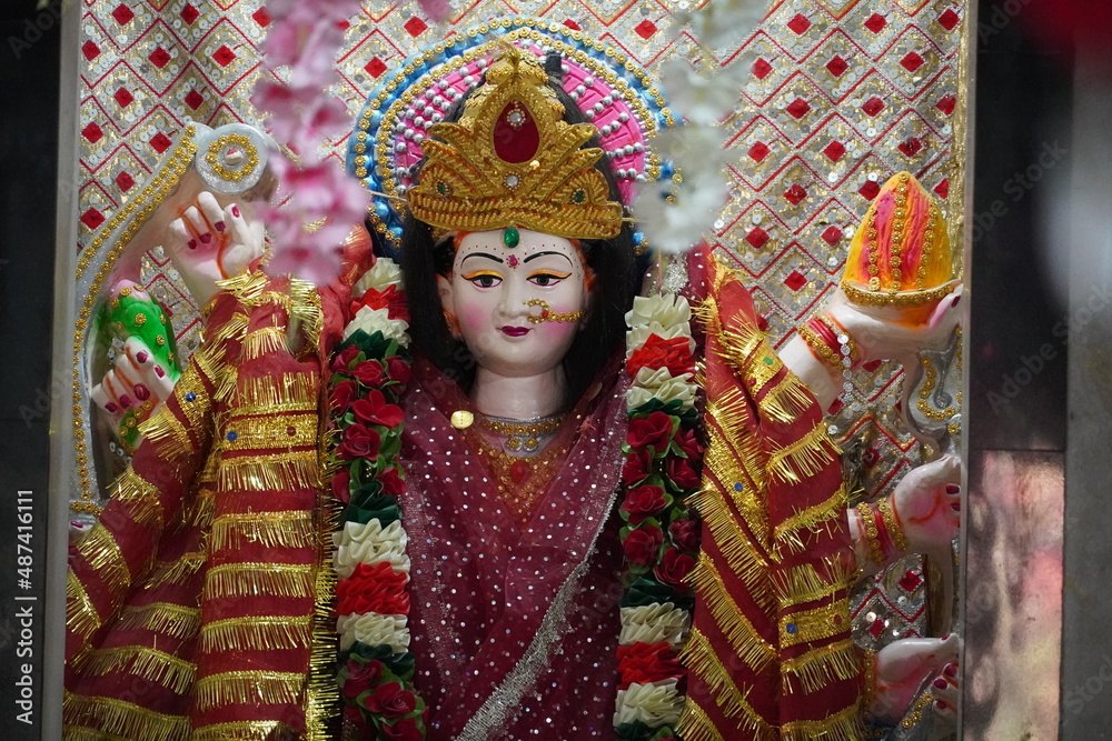 Cute Durga Devi Statue in Temple
