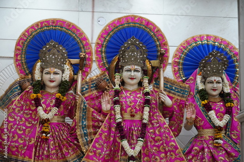 God Rama Laxman Sita Statue in Mandir