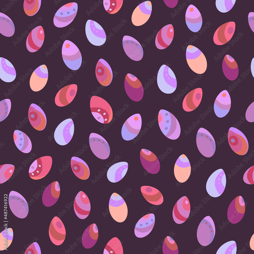 Seamless vector pattern of Easter eggs. Holiday background for greeting card, website, printing on fabric, gift wrap, postcard and wallpapers. Easter background. Seamless vector pattern of Easter eggs. Holiday background for greeting card, website, printing on fabric, gift wrap, postcard and wallpapers. Easter background.