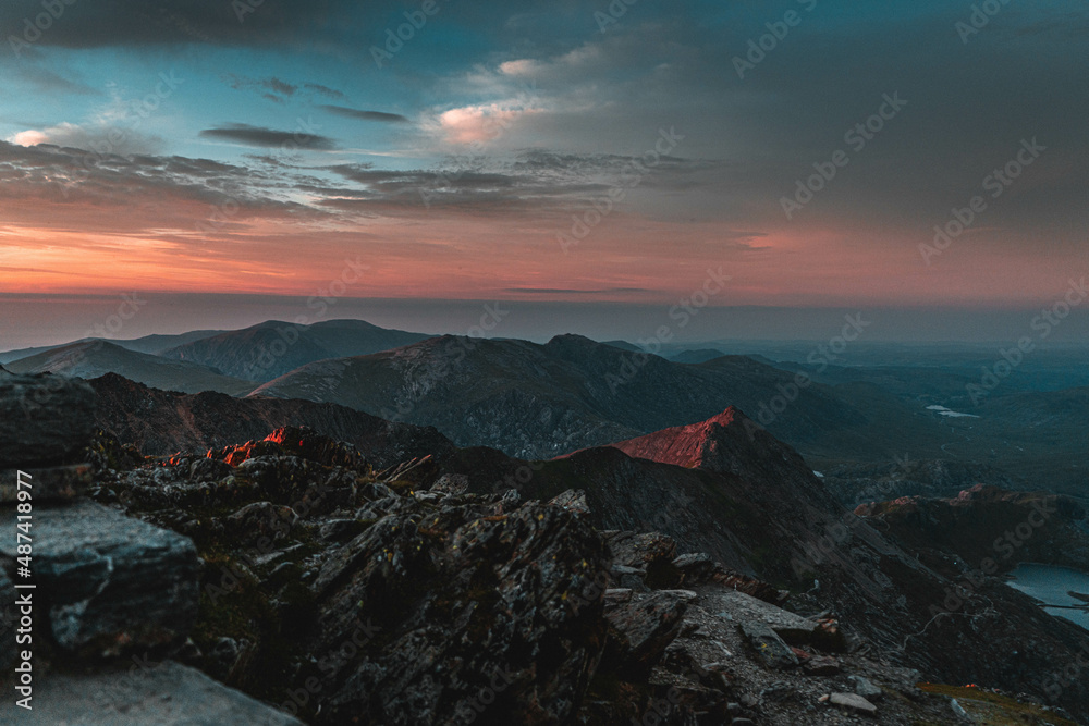 Snowdon Peak at Sunset