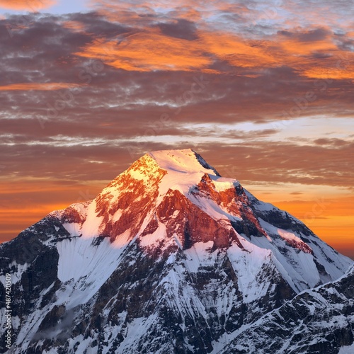 Mount Dhaulagiri evening sunset Himalayas mountains