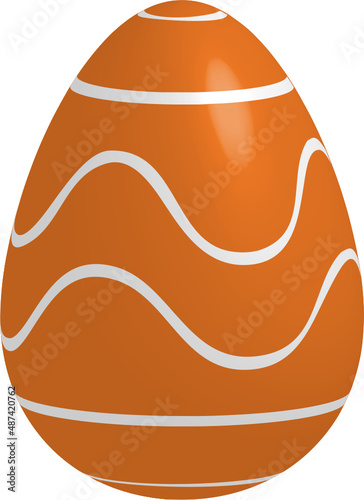 Oeuf de Pâques coloré avec motif simple, vecteur sur fond transparent
