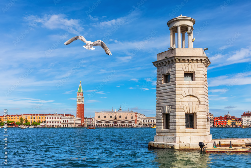 Lighthouse near the coast of Venice, Italy