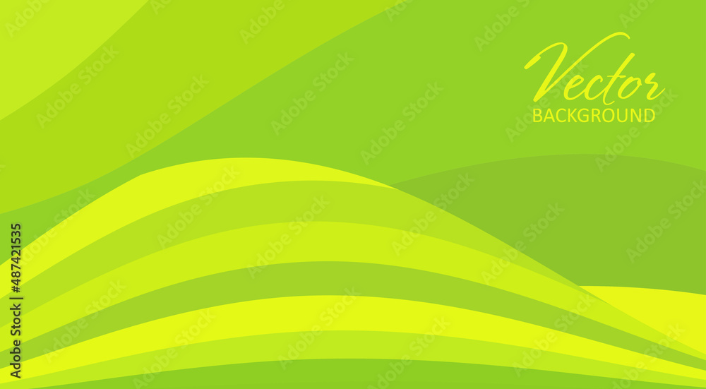 Simple green and yellow background with curved stripes Simple green and yellow background with curved stripes
