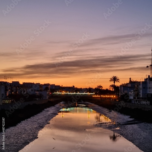 sunset over the river