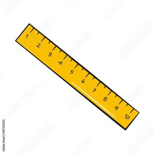 Ruler. Isolated. Cartoon. Vector illustration. Isolated on white background