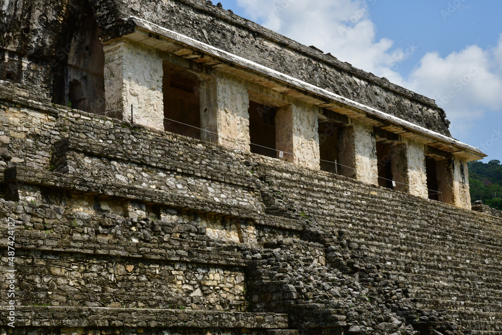 Palenque, Chiapas, United Mexican States - may 17 2018 : pre Columbian Maya site Palenque