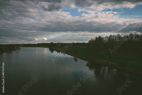 Fototapeta Naklejka Na Ścianę i Meble -  evening over Lielupe river in Latvia