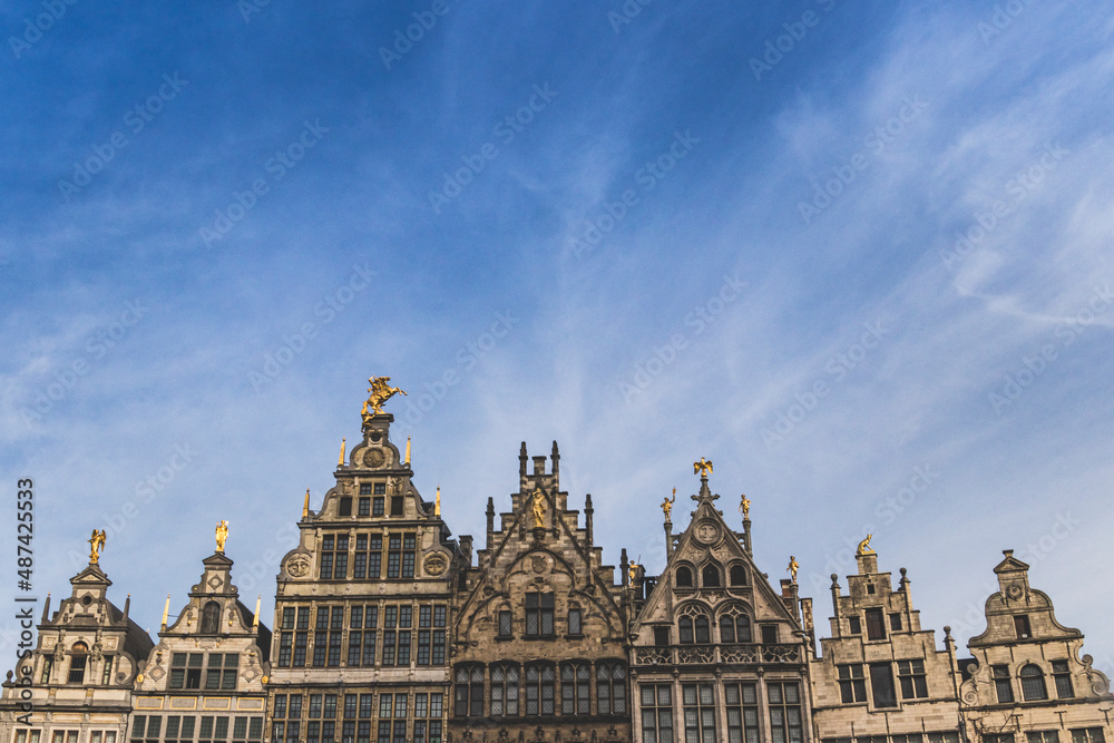 Historical architecture in Antwerpen city, Belgium