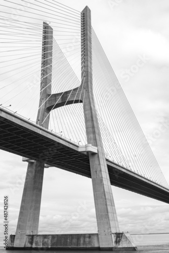 Fototapeta Naklejka Na Ścianę i Meble -  The Longest Bridge in Europe - Vasco da Gama bridge in Lisbon, Ponte Vasco da Gama
