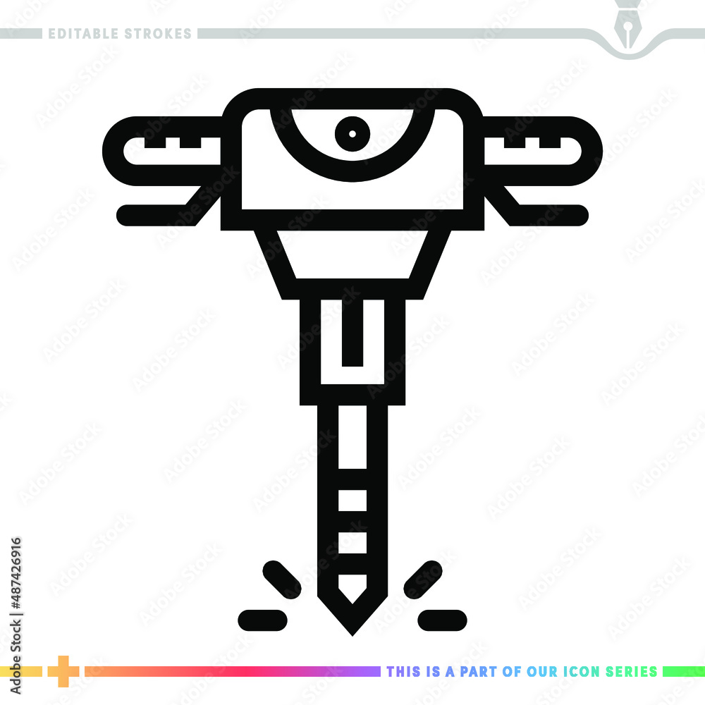 Line icon for minning machinery illustrations with editable strokes. This vector graphic has customizable stroke width. Line icon for minning machinery illustrations with editable strokes. This vector graphic has customizable stroke width.
