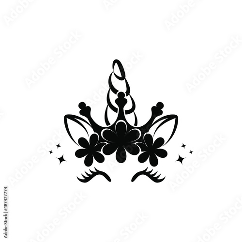 Unicorn icon. Concept your logo. Kids party decor. Clipart object. Plotter cutting