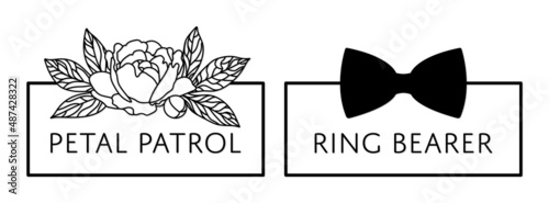 Petal patrol Ring Bearer Wedding signs in elegant black frame