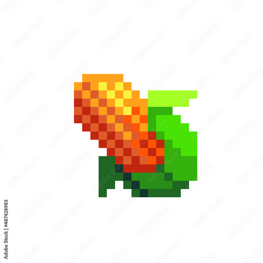 Corn pixel art icon. Isolated vector illustration. 8-bit sprite. Design stickers, logo, mobile app. Corn pixel art icon. Isolated vector illustration. 8-bit sprite. Design stickers, logo, mobile app.