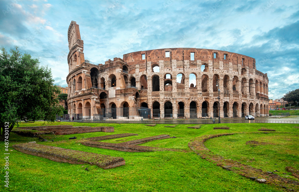 Colosseum, Rome, Italy. Coliseum is one of the main attractions of Rome. Rome architecture and landmark.
