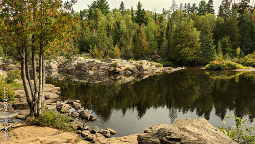 Quiet morning at the Current river, Thunder Bay, ON, Canada