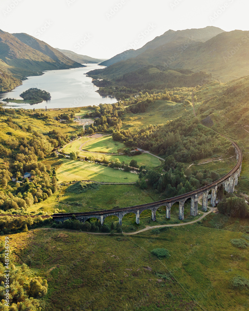 Fototapeta premium Glenfinnan Viaduct also known as Harry Potter Bridge in East Scotland, United Kingdom