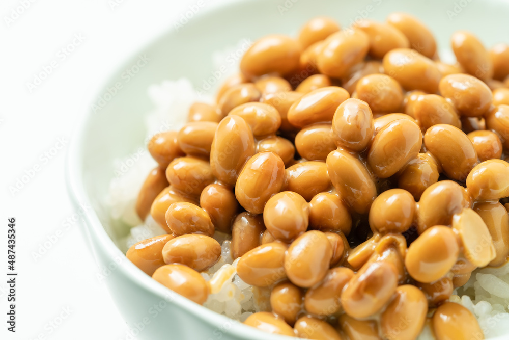 Fresh natto on monochrome background Fresh natto on monochrome background