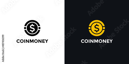 Modern digital coin money or currency logo for financial logo template