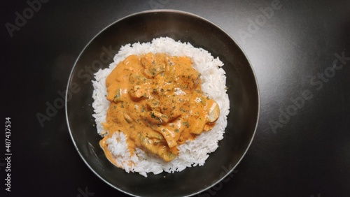 Fait maison - Curry rouge et riz photo