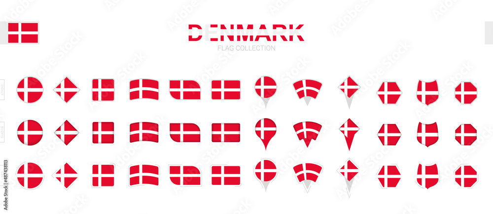 Large collection of Denmark flags of various shapes and effects. Large collection of Denmark flags of various shapes and effects.