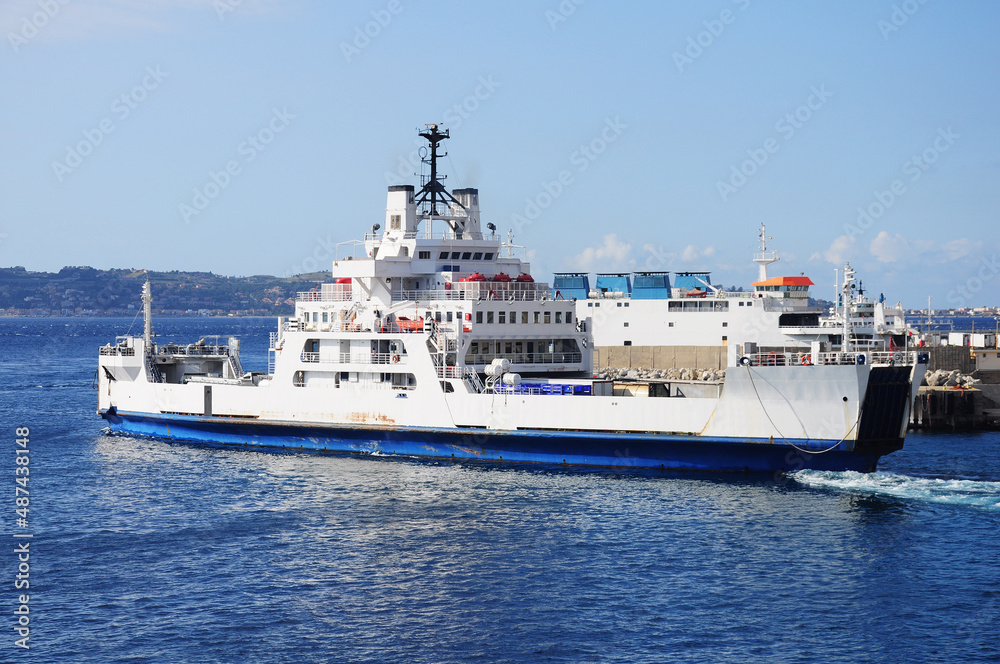 Ferry from Reggio di Calabria to Messina. South Italy,