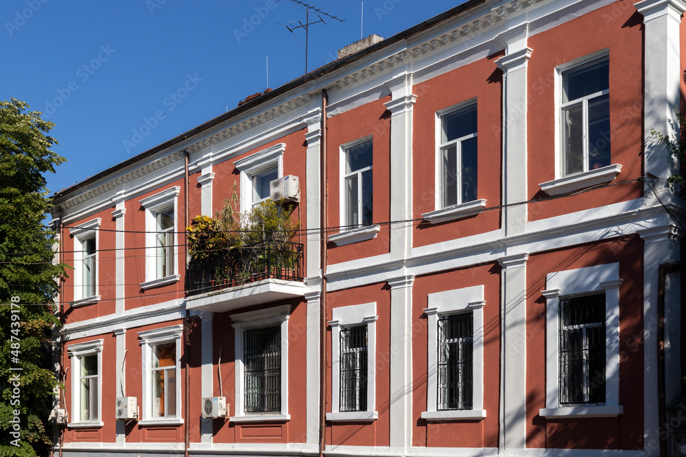 Fototapeta premium Street and building at the center of city of Ruse, Bulgaria