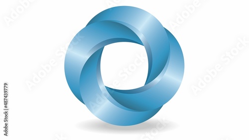 Grapic symbol, logo design with intertwined shape in blue. Vector illustration. EPS10. 