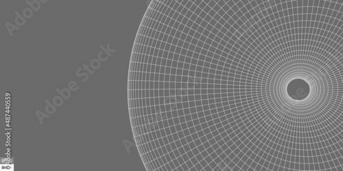 Wireframe landscape on white background. Abstract geometric vector technology background. 3d vector digital background.