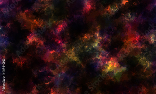 Abstract watercolor background in dark crimson and black tones. cloud texture