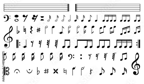 Music Notes Vector / AI Illustrator / Vector Individual Images / Ready to Edit and Use