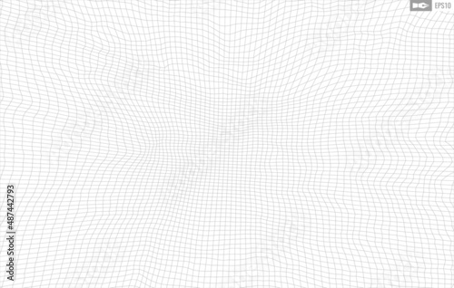 Wireframe landscape on white background. Abstract geometric vector technology background. 3d vector digital background.