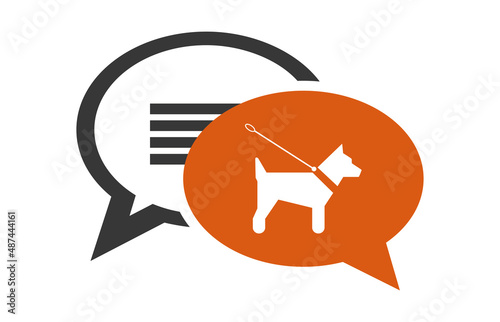Logo chien en laisse.