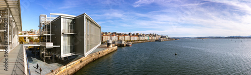 Santander, Cantabria, Spain autumn panoramic view of downtown city harbor seafront. Winter in Spain