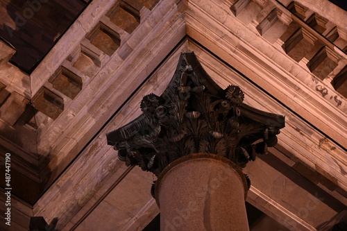 The detail of St Isaak's Cathedral at night photo