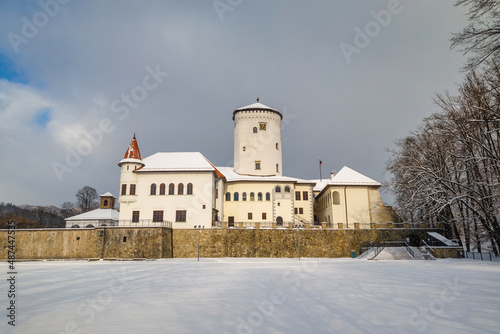 Medieval castle Budatin in winter, nearby Zilina town in Slovakia, Europe. photo