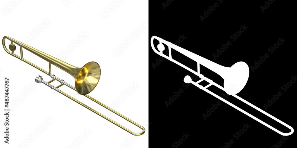 Obraz premium 3D rendering illustration of a trombone