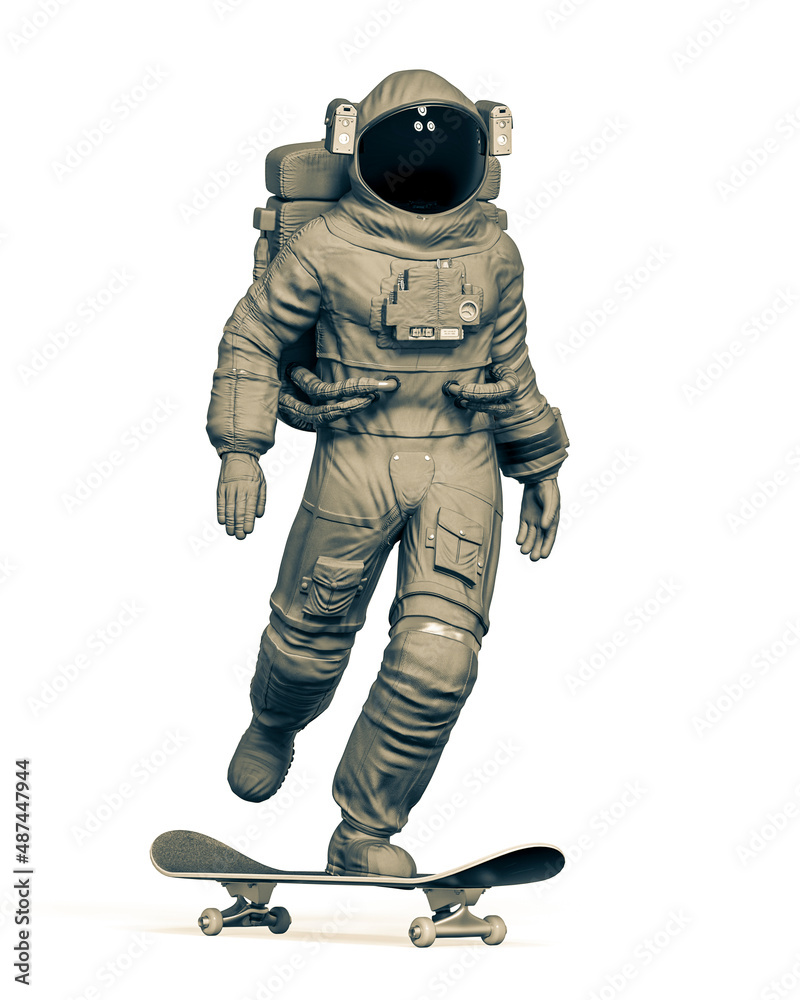 astronaut is skating