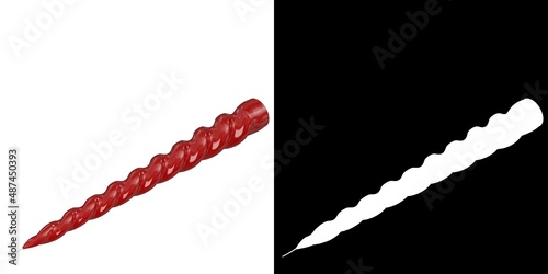 Bild auf Leinwand 3D rendering illustration of a twisted red candle