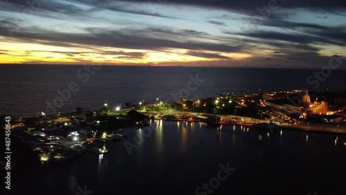 Sunset over the city Cartagena/Colombia
