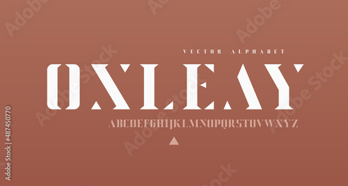 Modern elegant stencil vector alphabet, uppercase letter set