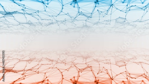 Abstract background frame. Digital network technology design. Pattern plex lines and dots  particles. Science. Information field. Fire and ice. Connection threads. LED strip. Poster business  medicine
