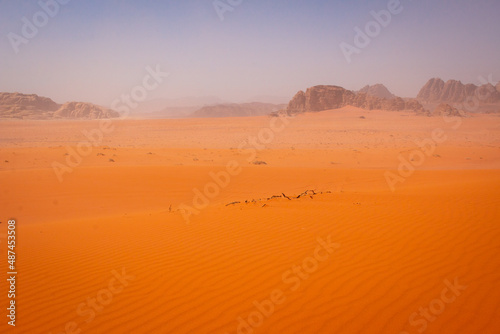Breeze in the sand dunes of Wadi Rum desert, Jordan