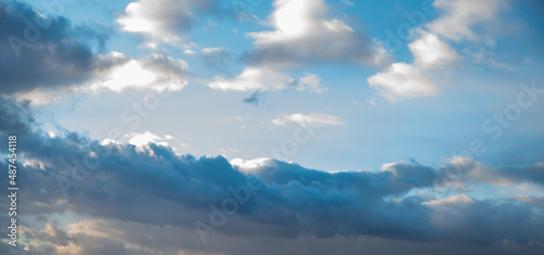 blue sky with white clouds. Natural background.