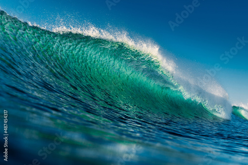 Fototapeta Naklejka Na Ścianę i Meble -  Wave in Atlantic ocean. Crashing turquoise wave in Brazil