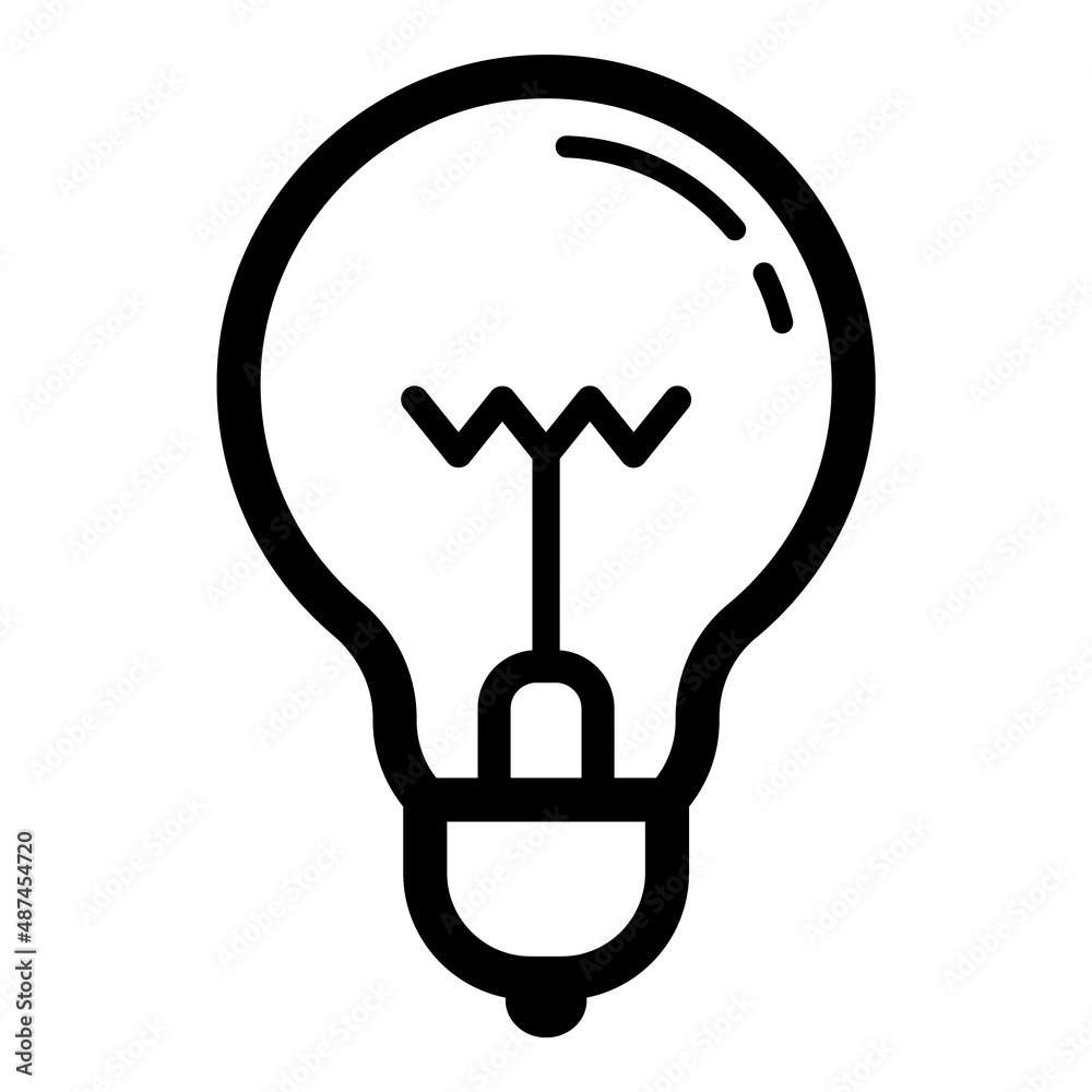 Lightbulb Flat Icon Isolated On White Background Lightbulb Flat Icon Isolated On White Background