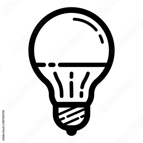 Energy Saving Lightbulb Flat Icon Isolated On White Background